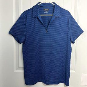 Alfani Men's quarter Zip Polo Shirt Blue Size Large